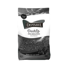 02 cera depilatoria em perolas depimiel lama negra 500g
