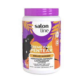 02 creme para pentear salon line brilho maximo 1kg