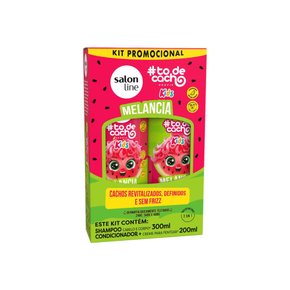 02 kit shampoo e condicionador salon line kids melancia 300ml 200ml