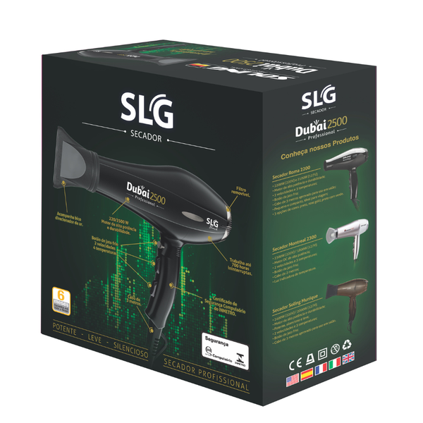 04 secador de cabelo soling dubai black 2500w 220v